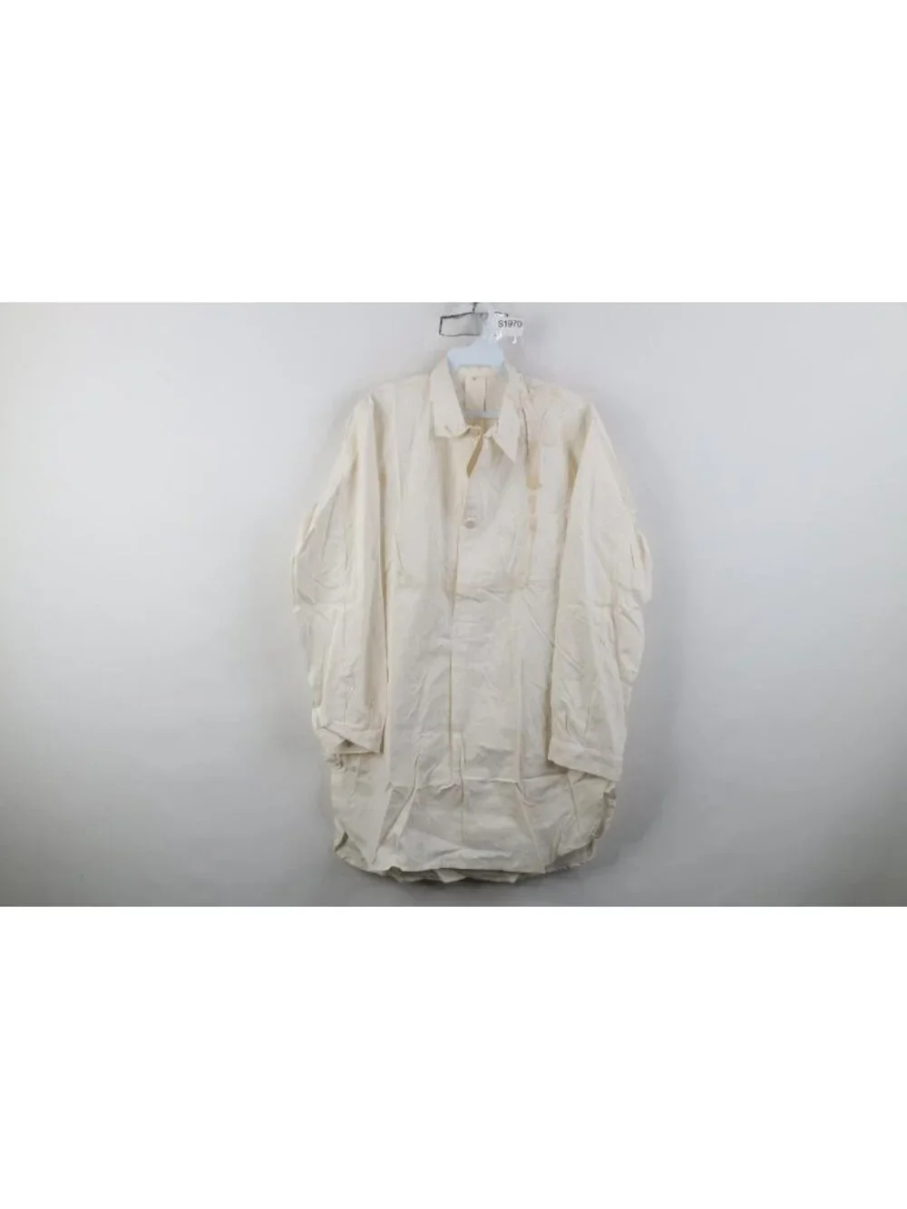 Deadstock  1950s Unissued German Military Mens 36 Hospital Grandpa Shirt White